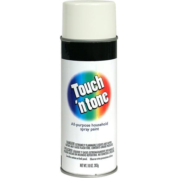 White, Rust-Oleum Touch 'n Tone Gloss Spray Paint-55274830, 10 oz