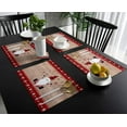 thumbnail image 3 of Christmas Gnome Placemats Set of 6 for Dining Table, Merry Christmas Gnome Snowflake Wood Grain Red Plaid Durable Washable Non-Slip Heat Insulation Place Mats for Christmas Parties BBQ Winter Holidays, 3 of 6