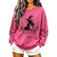 thumbnail image 3 of Hearthz Halloween in October We Wear Pink Witch Graphic Women Sweatshirt Retro Spooky Season Womens Pullover Crewneck Sweatshirts Women, 3 of 6