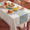 thumbnail image 6 of MeyJey 55”x84” Tablecloths for Rectangle Tables, Waterproof Linen Cotton Farmhouse Table Cloths with Tassel for Kitchen Dining, Green, 6 of 10