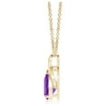 thumbnail image 2 of ANGARA Natural Solitaire Pear-Shaped Amethyst Flame Pendant in 14K Yellow Gold for Women (Size-6x4mm) | February Birthstone, Birthday, Anniversary, Jewelry Gift for Women | Natural Amethyst Necklace, 2 of 7