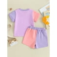 thumbnail image 3 of Bagilaanoe 2pcs Toddler Baby Boy Girl Shorts Set Contrast Color Short Sleeve T Shirt Tops + Shorts 6M 12M 18M 24M 3T Kids Casual Summer Clothes, 3 of 8