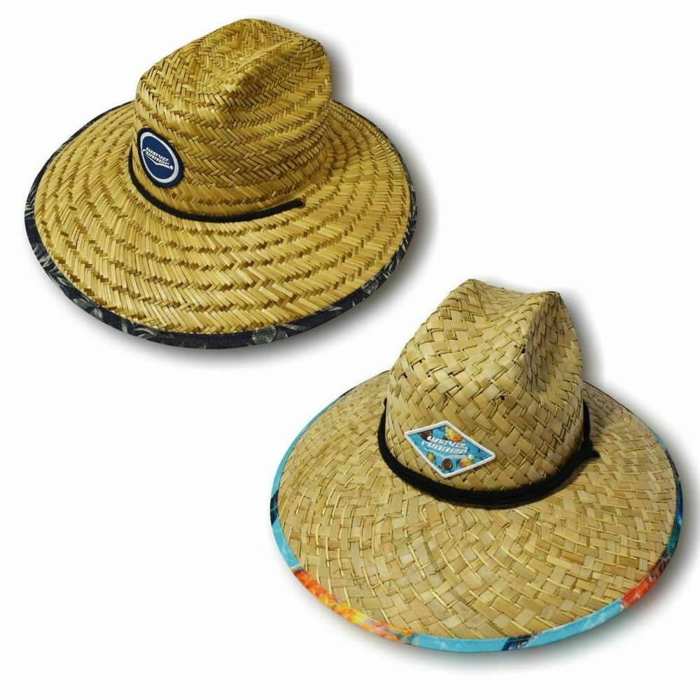 WAVE RUNNER Men's Beach Straw Hat Wide Brim Sun Hat with UPF 50