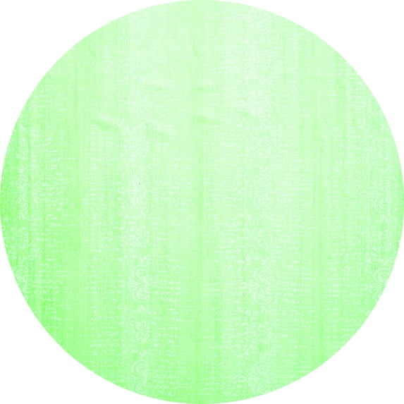 Ahgly Company Indoor Round Solid Green Modern Area Rugs, 3' Round