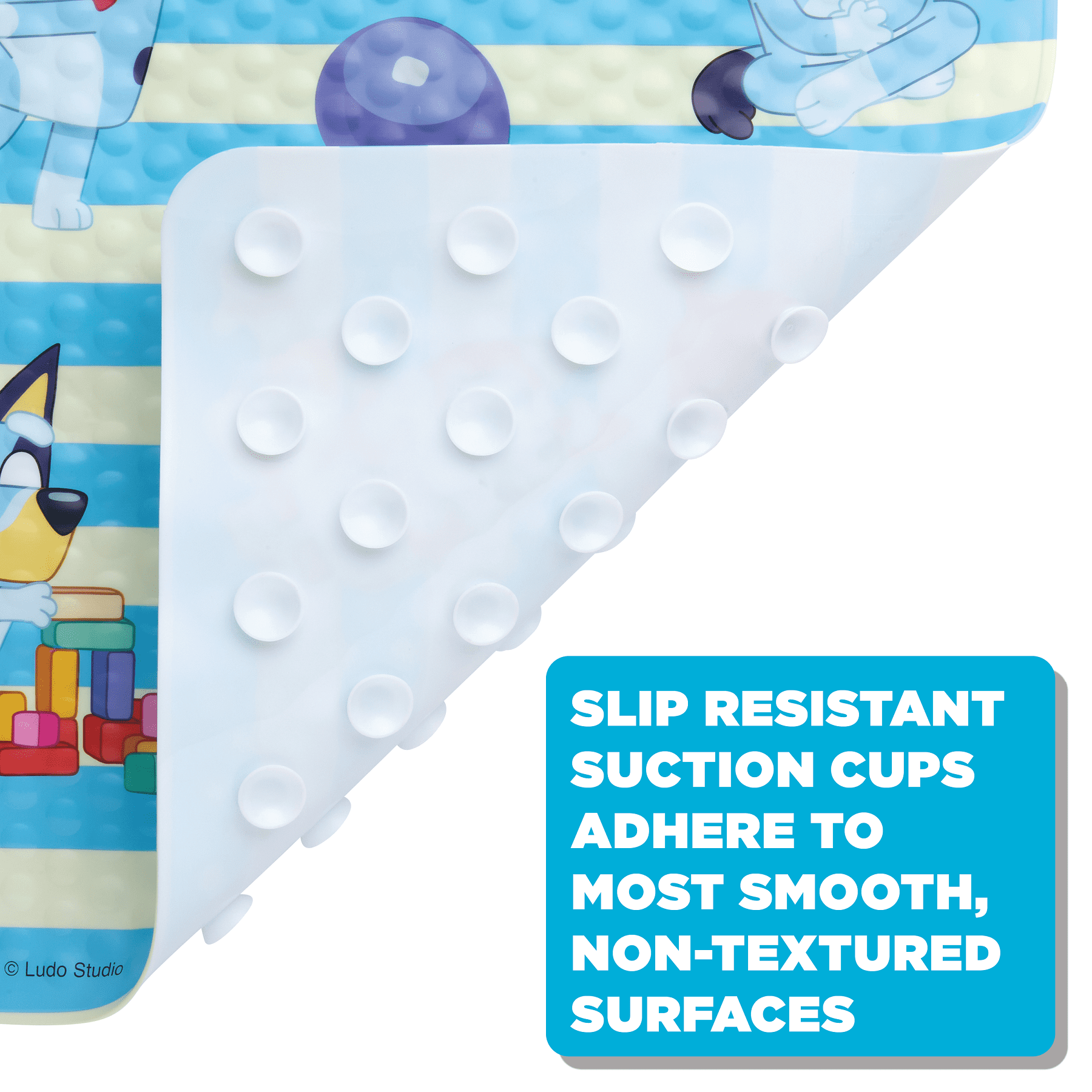 Bluey Skid-Resistant Vinyl Bath Mat - 15.2"x28.4", Blue