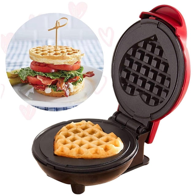 Mini Maker for single waffles, hash browns, easy cleaning, non-stick surface