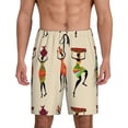 thumbnail image 1 of Balery African Women Pantalones cortos de pijama de punto de algodón para hombre con cinturilla y bolsillos-3X-Large, 1 of 6