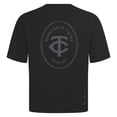 thumbnail image 3 of Men's Levelwear Black Minnesota Twins Register Oversized Luxe Signature Knit T-Shirt, 3 of 3