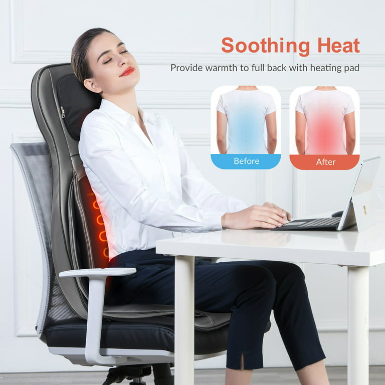 Comfier Shiatsu Neck Back Massager with Heat, 2D/3D Kneading Massage Chair  Pad Seat Cushion Massagers for Full Body Gift For Family 
