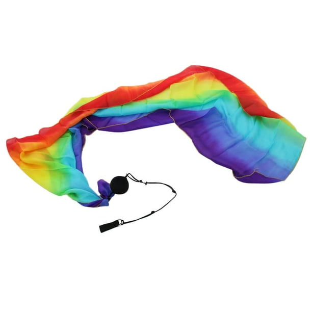Juego de bolas Poi de velo de seda accesorios de traje de danza del vientre cadena duradera 200x70cm Arco iris jinwen velo de danza del vientre poi ball