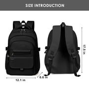 DAKIMOE School Backpack for College High Middle School Fashion Student bag, Cute Aesthetic Teen Bookbag for Teens Women, Black