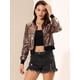 thumbnail image 3 of Top de lentejuelas brillante Allegra K para mujer chaqueta de bombardero Negro oro XL, 3 of 6