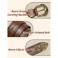 thumbnail image 4 of Punplita Western Belt for Women, Embossed Buckle Brown Belt with Floral & Geometric Design, 4 of 7