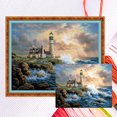 thumbnail image 1 of Punto Cruz 11CT Faro Costero Contado Bordado DIY Kits Costura, 1 of 9