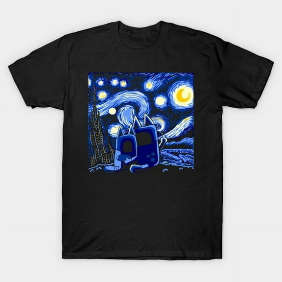 Bluey Bluey Night T-Shirt, Unisex Tshirt Size S New|Funny Birthday Cotton Tee Vintage Gift For Men Women