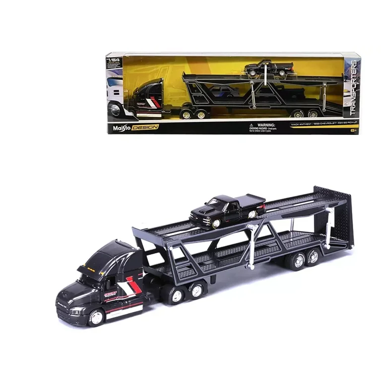 Maisto 1:64 Mack Transporter Open Trailer w/ 1993 Chevrolet 454 SS