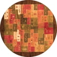 thumbnail image 1 of Ahgly Company Indoor Round Abstract Orange Contemporary Area Rugs, 7' Round, 1 of 1