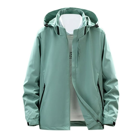 Wyzesi Womens Windbreaker Jacket Lightweight Big And Tall Women's Outdoor Color Splice Detachable Hat Zipper Pocket Waterproof Coat Womens Wool Jacket Womens Coats And Jacket