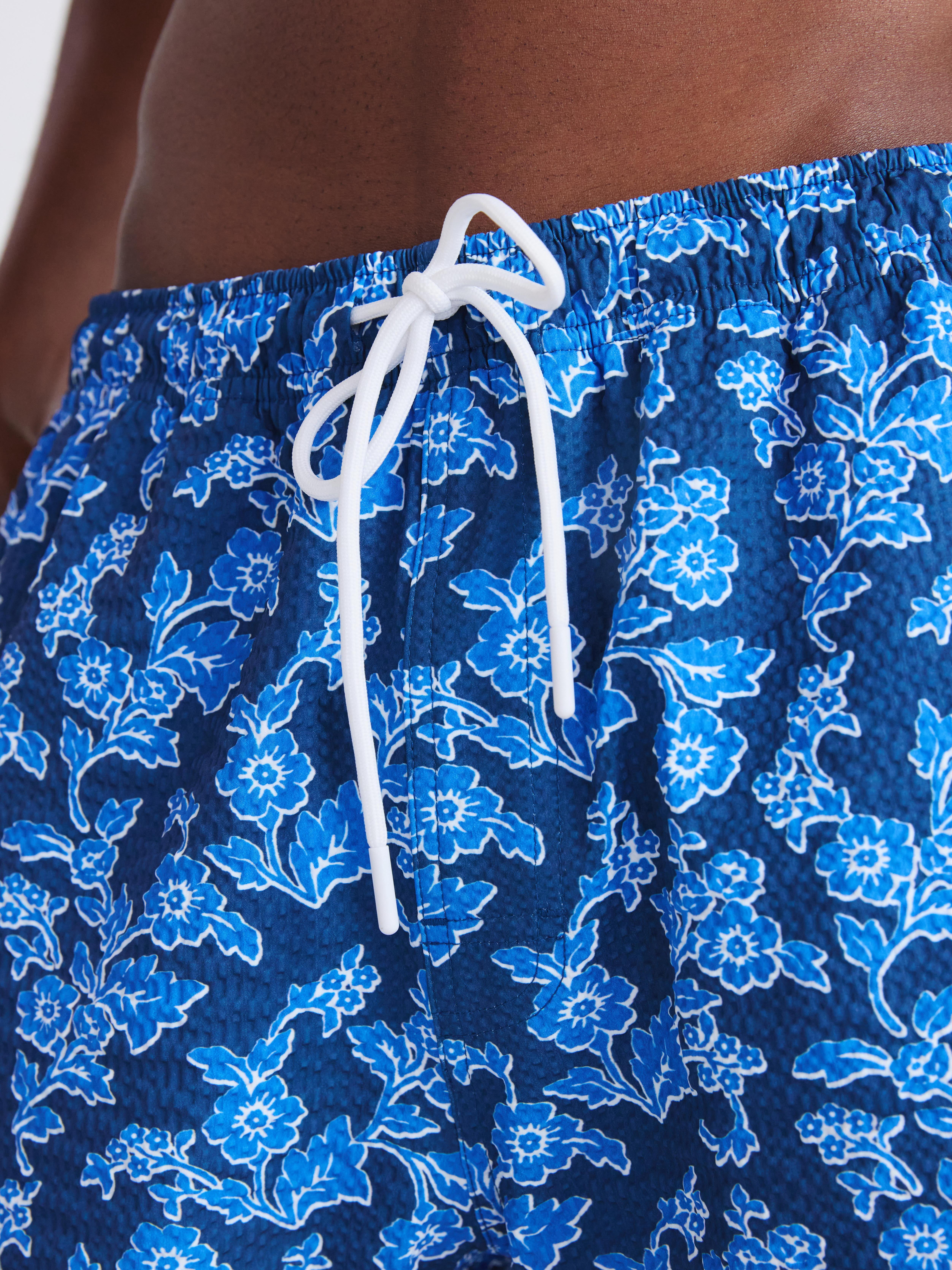 Free Assembly Men's Seersucker Swim Trunks, 5" Inseam, Sizes S-3XL