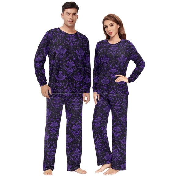 Matching Pajamas for Couples Gothic Art His and Hers Pajamas Sets Soft Long Sleeve Sleepwea