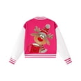 thumbnail image 6 of Staki Button Up Christmas Baseball Jacket Girls Toddler Girls Fleece Jackets Cotton Hoodie Sweatshirt Fall Winter Coat Warm jacket(Hot Pink,3-4 Years), 6 of 7