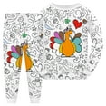 thumbnail image 4 of DHFJKG Kids Thanksgiving DIY Hand Painted Set Winter Outfits Cartoon Doodle Print Long Sleeve Top Ankle-Tied Pants For Boys Girls 2 Piece Sets For Kids Family Matching Festive Lovely Outfit, 4 of 7