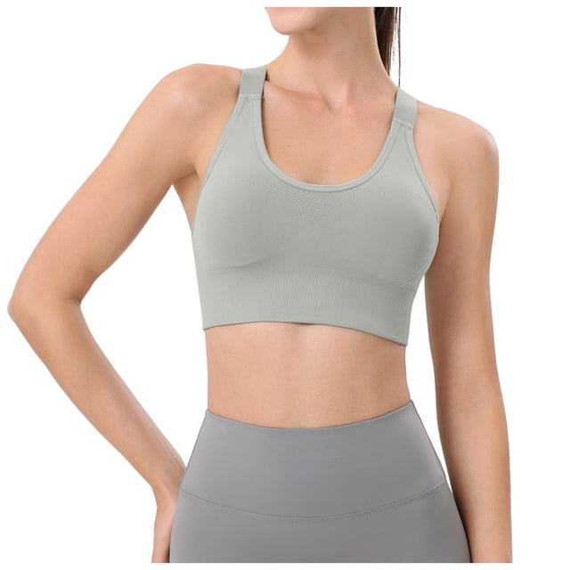 Gubotare Sports Bras for Women High Impact High Impact Sports Bras for Women High Support Padded Sports Bra Workout Bras for Women Racerback Bra for Yoga (Green,L)