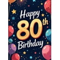 thumbnail image 5 of LUUFILx Birthday Celebration Banner Backdrop for 80th Anniversary Happy Decoration Party Supplies Background Photography Props Decors Happy Birthday 80th Party, 5 of 9