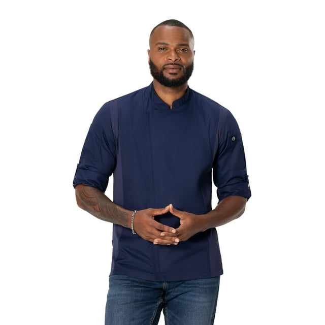 Chaqueta de chef Chef Works Hartford Cool Vent, azul marino, talla grande