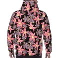 thumbnail image 7 of Kdxio Lilies Flowers Print Mens Casual Hooded Collar Drawstring Hoodies Pullover Sweatshirts Casual Long Sleeve Shirts-X-Large, 7 of 7