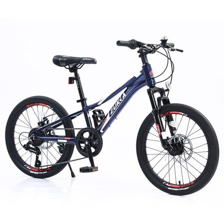 GUTALOR 20-Inch Mountain Bike for Girls and Boys - 7-Speed Off-Road Bicycle for Kids' Adventures-Blue