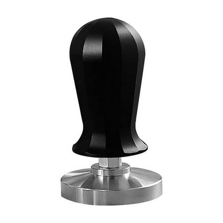

53mm Espresso Coffee Tamper Stainless Steel Flat Base Coffee Powder Press Hammer with Constant Spring Pressure A