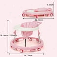 thumbnail image 5 of Baby Walker, Portable/Foldable/9 Adjustable Heights/With Wheels/Anti-Rolling, For Babies 6-12 Months,Pink, 5 of 8