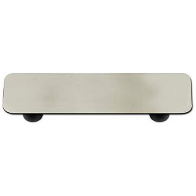 Driftwood Gray Rectangle Glass Cabinet Pull - Black Post