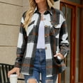 thumbnail image 2 of IROINNID Women's Shacket Jacket Long Sleeve Plaid Turndown Lapel Outwear, Comfy Plaid Pocket Lapel Cardigan Jacket, 2 of 6