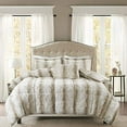 thumbnail image 2 of Madison Park Zuri 4PC Faux Fur Comforter Set, King - Sand, Adult, All-Season, 2 of 4