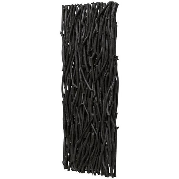 Bowery Hill Gathered Teak 49x19" Contemporary Wood Wall Decor in Black