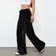thumbnail image 5 of Pincandy Women's Solid Color Velour Pants - Elastic Waist, Loose Wide Leg Fit with Pockets, Luxurious & Comfortable for Loungewear & Daily Outings, 5 of 6