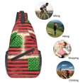 thumbnail image 5 of Men Women America Flag - Red Black And Green Sling Crossbody Chest Bag Backpack with Convertible Shoulder Strap, 5 of 6