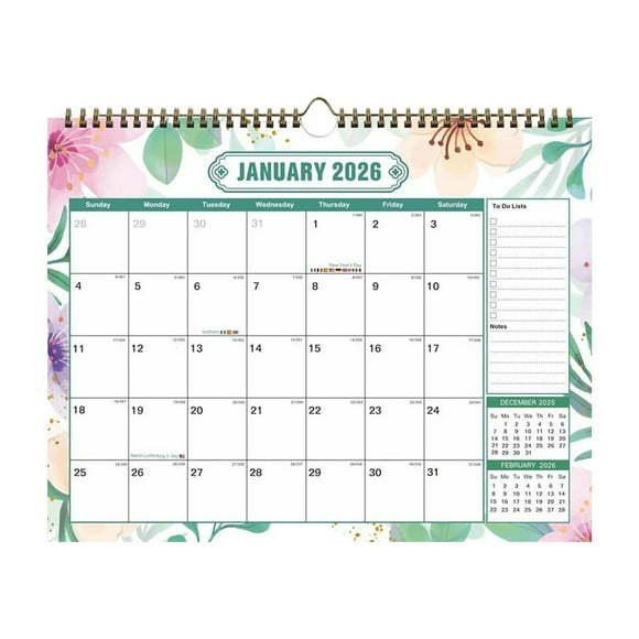 Calendrier Mensuel Planificateur 2026 Calendrier Janvier 2026 - Juin 2027 Calendrier Planificateur 2026 avec Crochets à Reliure Double Calendrier Planificateur Mural