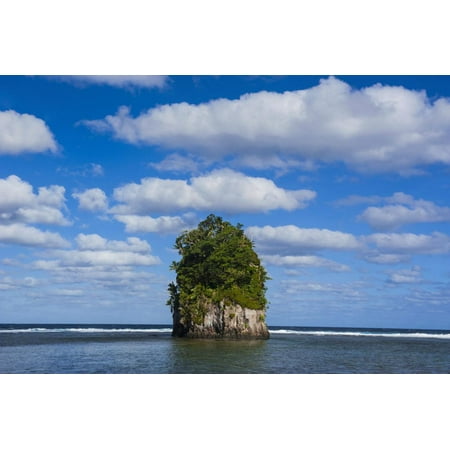 Coconut Point - Single Rock at Coconut Point in Tutuila Island, American Samoa, South Pacific Print Wall Art By Michael Runkel