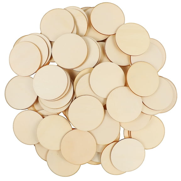200 Pcs Wooden Disc Wood Discs Wood Rounds Round Disc Circle Blank Round Slices Wood Slices