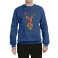 thumbnail image 2 of Trippy Colorful Buck Head Rainbow Hunting Deer Mosaic Animal Lover Unisex Crewneck Graphic Sweatshirt, Vintage Heather Blue, Small, 2 of 3