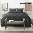 thumbnail image 4 of Nestl 2 Piece Pinch Pleated Pintuck Duvet Cover Set with Shams, Soft Microfiber,Button Closure Bedding Set, Twin - Charcoal Gray, 4 of 9