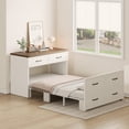 thumbnail image 6 of Murphy Bed with Mattress Included,33x76 Inches Twin Size Hideaway Bed with 2 large drawers,Easy Pull Out and Folding,2 in 1 Small Fold up Space Saving WallBed, 6 of 8