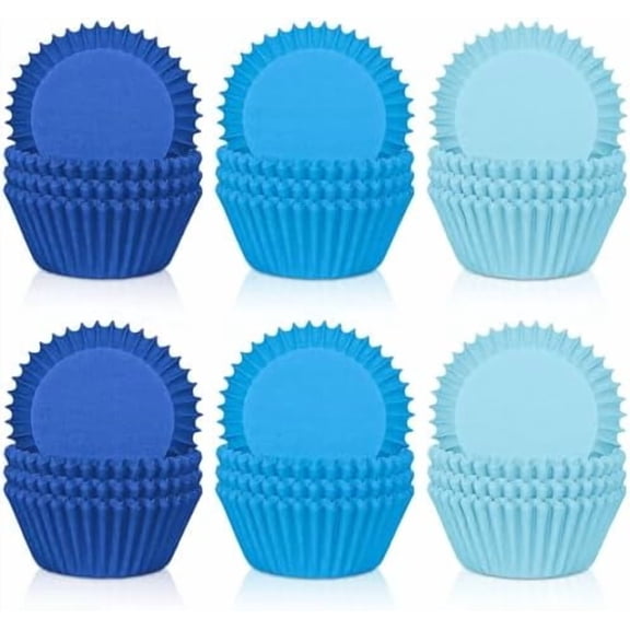 600Pcs Blue Cupcake Liners Gradient Blue Baking Cups Holders Cupcake Wrappers Muffin Liners for Celebration Gathering Birthday Party Supplies Decor