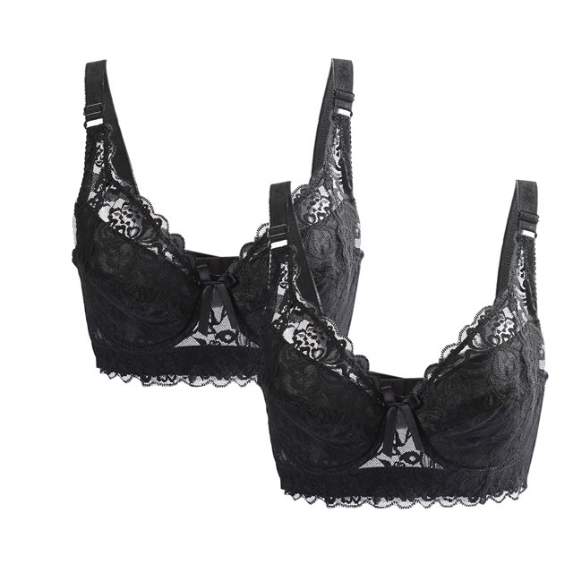 INSPIRE CHIC Women's Plus Size Full Coverage Padded Floral Underwired Bra