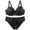 Black, variant on Bra and Panty Set Underwire Light Padding Lift Support Solid Color Breathable Fabric C Cup 2 Piece Set For Women