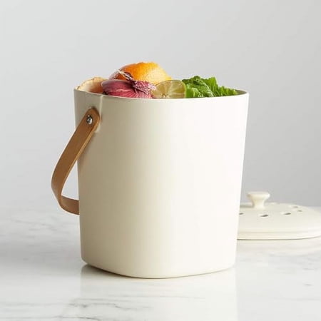 Bamboozle - 1 Gallon Compost Bin, Naturally Decomposing Bin with 2 Hemp-Based Filters, Sustainable Bamboo Fiber, Indoor Countertop Composter, Home & Garden Supplies (Blossom)