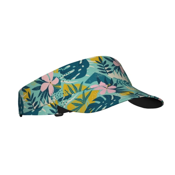 Balery Tropical Floral Sport Wear Athletic Visor Sun Sports Visor Hat Visor Adjustable Cap for Women and Men (One Size)